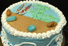 Order Ref: TH-172 8 inch Surf Beach and Board Themed Ice Cream Cake